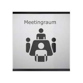 SlideFix Türschild Hochformat schwarz Acrylglasscheibe mit Aluminiumrahmen und seitlichem Einschub