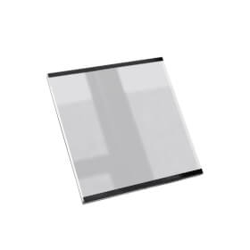 SlideFix Türschild Hochformat schwarz Acrylglasscheibe mit Aluminiumrahmen und seitlichem Einschub