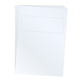 Beschriftungseinlagen aus glasklarer Polyesterfolie fr Tischaufsteller Bogenformat A4, vorgestanzt zum einfachen Herauslsen