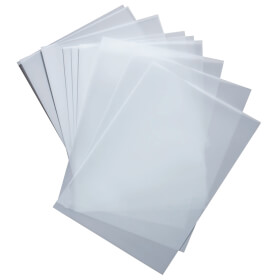 Volltransparente Polyesterfolie DIN A4 Beschriftungseinlagen für Laserdrucker, VP: 10 Bogen