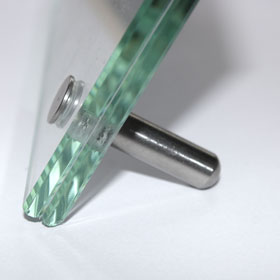 Edelstahlhalterung für Tischaufsteller, für 8 mm Materialstärke
