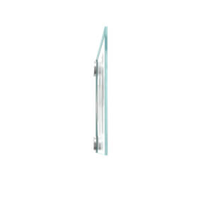 CRISTALLO Fahnenschild aus 1 x 4 mm Sicherheitsglas mit Edelstahl-Schildklemmen