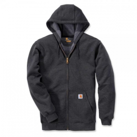 Carhartt Full - Zip Kapuzen - Sweatjacke anthrazit mit Kapuze, Vordertaschen, elastische Bündchen