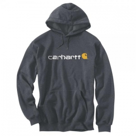 Carhartt Logo Graphic Kapuzenpullover anthrazit mit Kapuze, Vordertasche, elastische Bündchen
