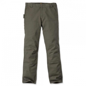 Carhartt Arbeitshose Rugged utility double front grün mit Werkzeug - Taschen, dreifache Hauptnähte