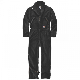 Carhartt Insulated Overall schwarz mit Hammerschlaufe, Kapuze, Reißverschluss mit Sturmklappe