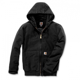 Carhartt Active Jacke schwarz mit Trikotfutter, Kapuze, 2 Innen -  Außentaschen