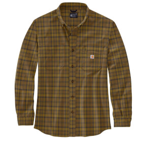 Carhartt Midweight Flannel L / S Plaid oak braun langärmliges Baumwollhemd