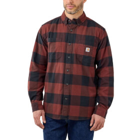 Carhartt Midweight Flannel L / S Plaid mineral rot langrmliges Baumwollhemd