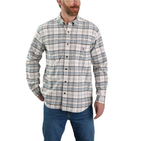 Carhartt Midweight Flannel L / S Plaid malt weiß langärmliges Baumwollhemd