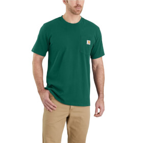 Carhartt Herren Workwear Pocket Shirt grün Relaxed Fit und Brusttasche, kurzarm