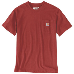 Carhartt Herren Workwear Pocket Shirt rot Relaxed Fit und Brusttasche, kurzarm