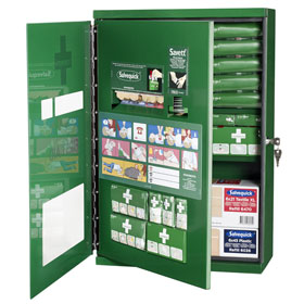 Cederroth Erste-Hilfe-Schrank Double Door schützt Erste-Hilfe-Produkte vor Staub und Feuchtigkeit
