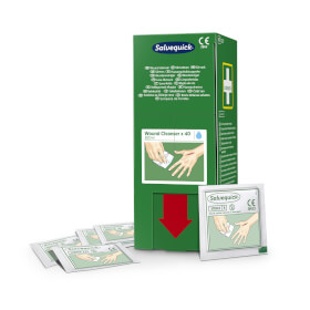 Salvequick Wundreiniger Wundversorgung sterile Wundreinigungstücher einzeln verpackt