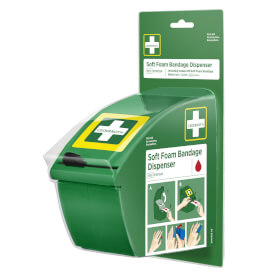 Cederroth Soft Foam Dispenser, gefüllt Spender gefüllt mit Soft Foam Bandage blau 6 cm x 4,5m