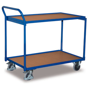 Tischwagen Transportwagen VARIOFIT  Tischwagen mit 2 Ladeflchen, pulverbeschichtet enzianblau,