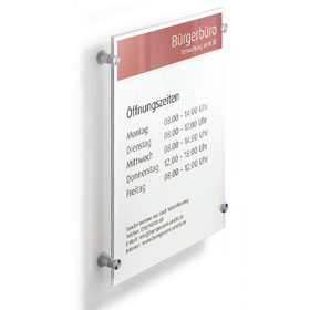 CRYSTAL SIGN Infotafeln DURABLE, Infotafel, hochwertiges Acrylglas, A3 quer,