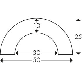Knuffi Schutzprofil Typ A, Kreis, selbstklebend, 1m Länge, weiß, 40 x 40mm,  Kantenschutz – Böttcher AG