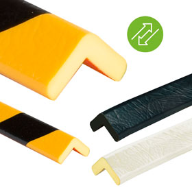 Knuffi Eckschutzprofil Removable Typ H gelb / schwarz, selbstklebend / ablösbar, Länge:  1, 0 m