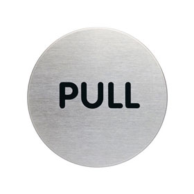 Piktogramme rund Aufschrift: PULL