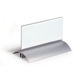 Durable Desk Presenter de Luxe Tischaufsteller hochwertiges Acrylglas mit Aluminiumfuß, einfaches Klemmsystem