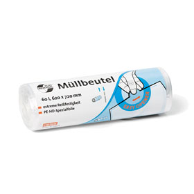 DEISS Mllbeutel UNIVERSAL PLUS 60 l Farbe: transparent, HDPE 8my