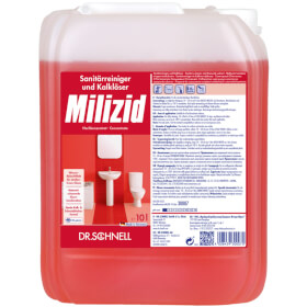 Reinigungsmittel Sanitärraum - / Nasszellenreinigung MILIZID Classic,  Unterhaltsreiniger f. Sanitärbereiche, 