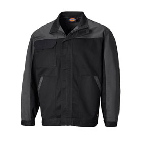 Dickies Workwear Everyday Bundjacke schwarz - grau Arbeitsjacke mit verstellbaren rmelbndchen und verdecktem Reiverschluss