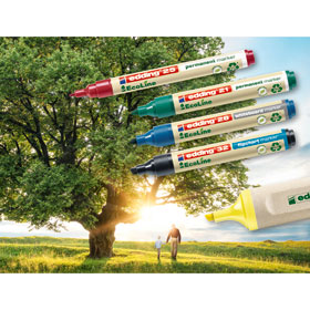 Edding 21 EcoLine Permanent Marker, Kartonageset a 4 Stck, mit Rundspitze, permanente und wasserfeste Tinte,