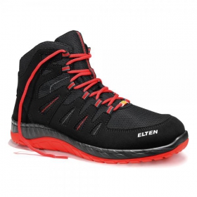 Elten Sicherheitsschuhe Maddox black - red Mid ESD S3 Schnürstiefel mit innovativer stark dämpfender Sohle