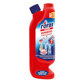 Rorax Rohrfrei Power - Granulat Dosierflasche beseitigt Rohverstopfungen wie Haare und Fett