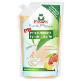 Frosch Reine Pflege Pfirsichblüte Sensitiv - Seife Nachfüllbeutel sanft pflegende Seife reinigt und schützt die Haut