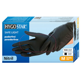 Nitrilhandschuh SAFE LIGHT schwarz, 24 cm Länge,