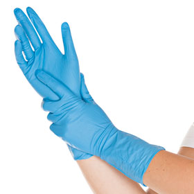 Nitrilhanschuh Chemikalienschutz SUPER HIGH RISK, blau, 30 cm Länge