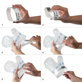 Hygostar Cleanhands PE- Fingerhandschuh für das Quick&Clean System, 3-Finger,