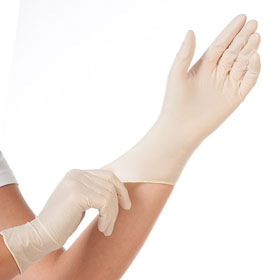 Einweg - Handschuhe aus Latex Einmalhandschuhe Grip Light in weiß