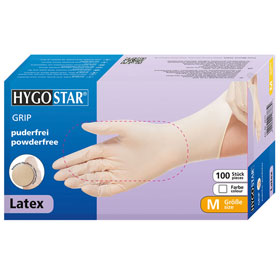 Einweg-Handschuhe aus Latex Einmalhandschuhe Grip Light in weiß