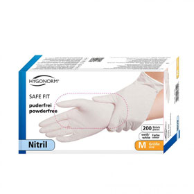 Franz Mensch Nitrilhandschuhe Safe Fit weiss (200er Box) latexfrei mit texturierten Fingerspitzen