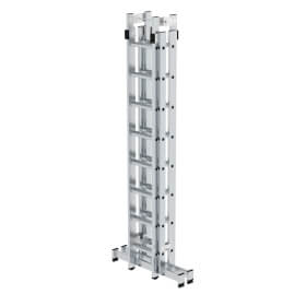 Munk Sprossen-Stehleiter aus Aluminium, vierteilig Sprossenanzahl 4 x 8, Arbeitshöhe 5,1 m