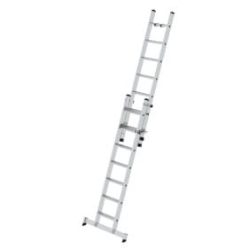 Munk Stufen - Schiebeleiter aus Aluminium, zweiteilig Stufenanzahl 2 x 7, Arbeitshöhe 4, 4 m