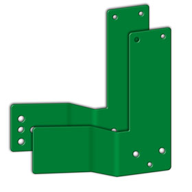 gekröpfte Montageplatte, DIN links Farbe: grün (RAL 6029), 