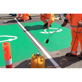 PREMARK thermoplastische Bodenmarkierung Streifen auf Rolle, zur Kennzeichnung von Verkehrswegen