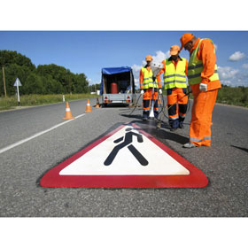 PREMARK thermoplastische Bodenmarkierung Stopschild, VZ 206, zur Kennzeichnung von Verkehrswegen