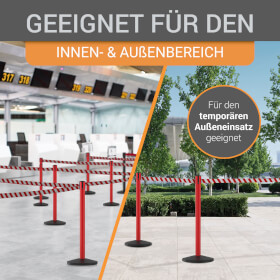 Sparset 4x roter Gurtpfosten hochwertiger Metallpfosten rot, Gurt rot/weiß