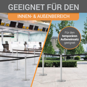 Sparset 4x Gurtpfosten Edelstahl gebürstet hochwertiger Metallpfosten, Gurt in verschiedenen Farben