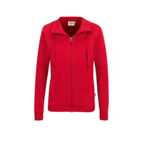 Berufsbekleidung Sweatjacke HAKRO Damen - Sweatjacke College, rot, 