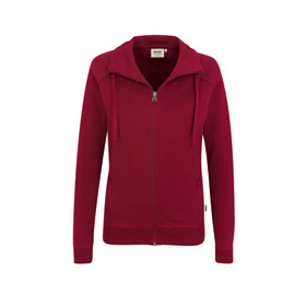 Berufsbekleidung Sweatjacke HAKRO Damen - Sweatjacke College, weinrot, 