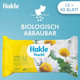 Hakle Feucht Toilettenpapier Kamille & Aloe Vera 1 VE = 12 Packungen à 42 Blatt