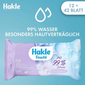 Hakle Feucht Toilettenpapier PUR 99 % Wasser 1 VE = 12 Packungen  42 Blatt