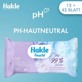 Hakle Feucht Toilettenpapier PUR 99 % Wasser 1 VE = 12 Packungen  42 Blatt